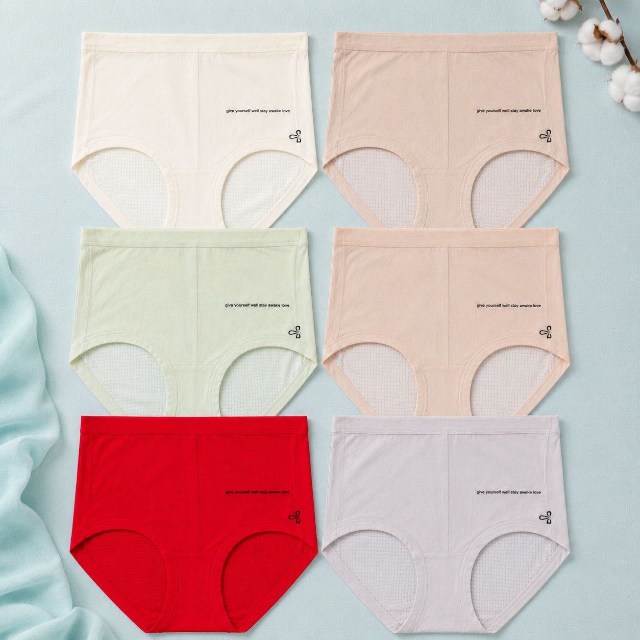 (Set of 3) Aurelia Breathable Mesh-Panel High-Waist Panty