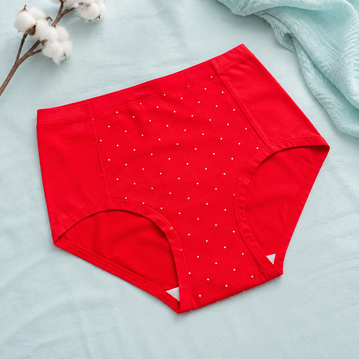 (Set of 3) Elan Premium Cotton Polka High-Waist Panty