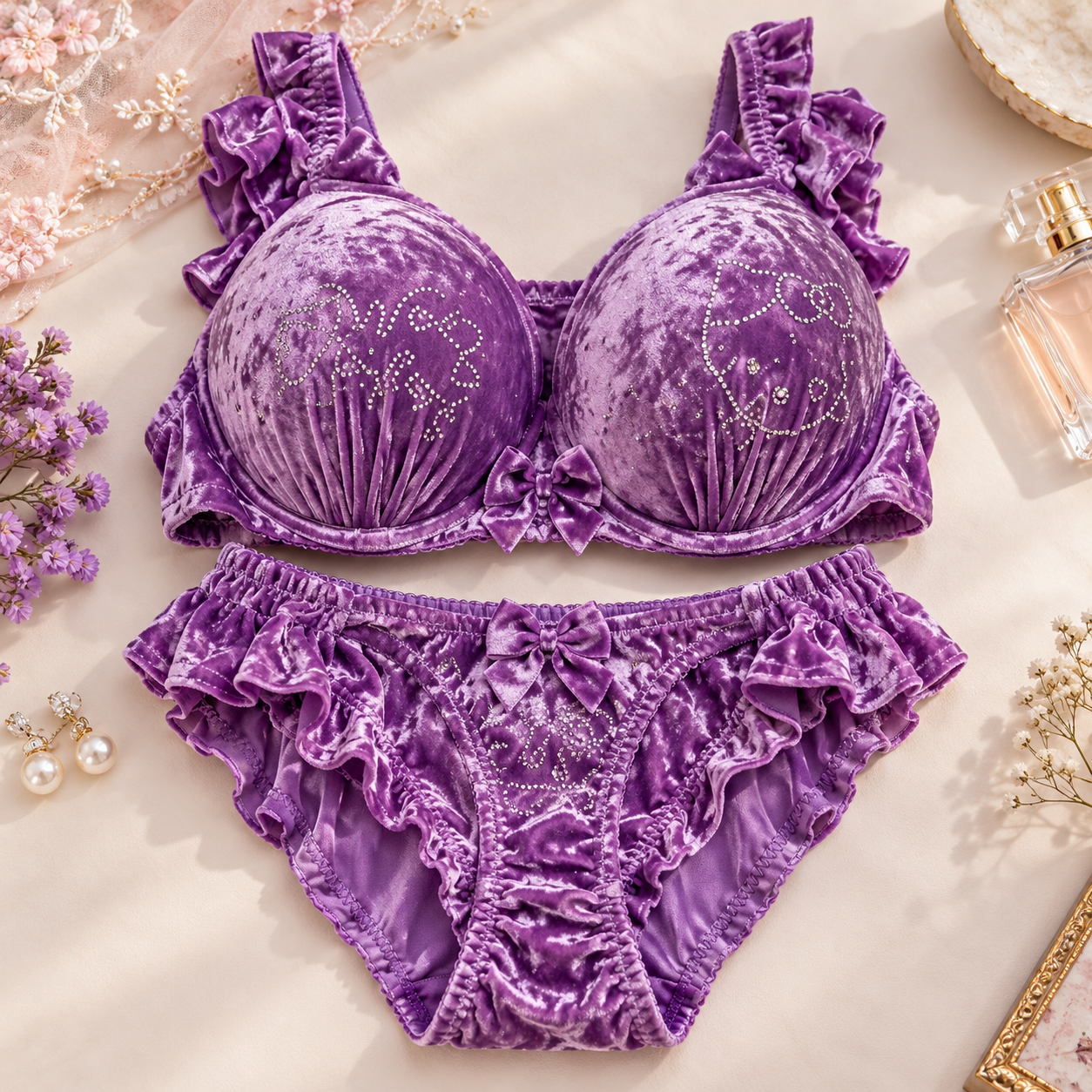 Imported Velvet Bra & Panty Set