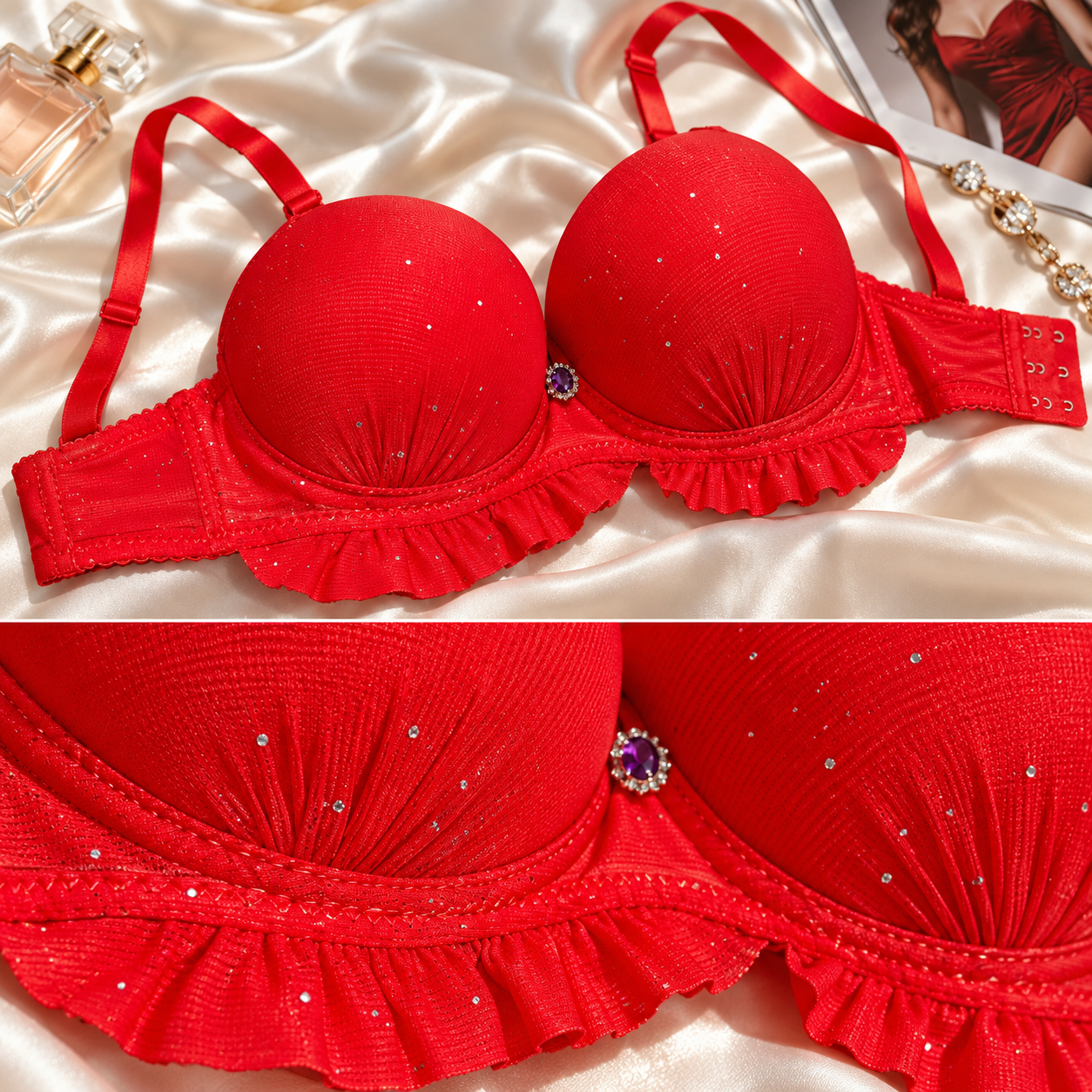 Imported Jewel Charm Double Padded Bra