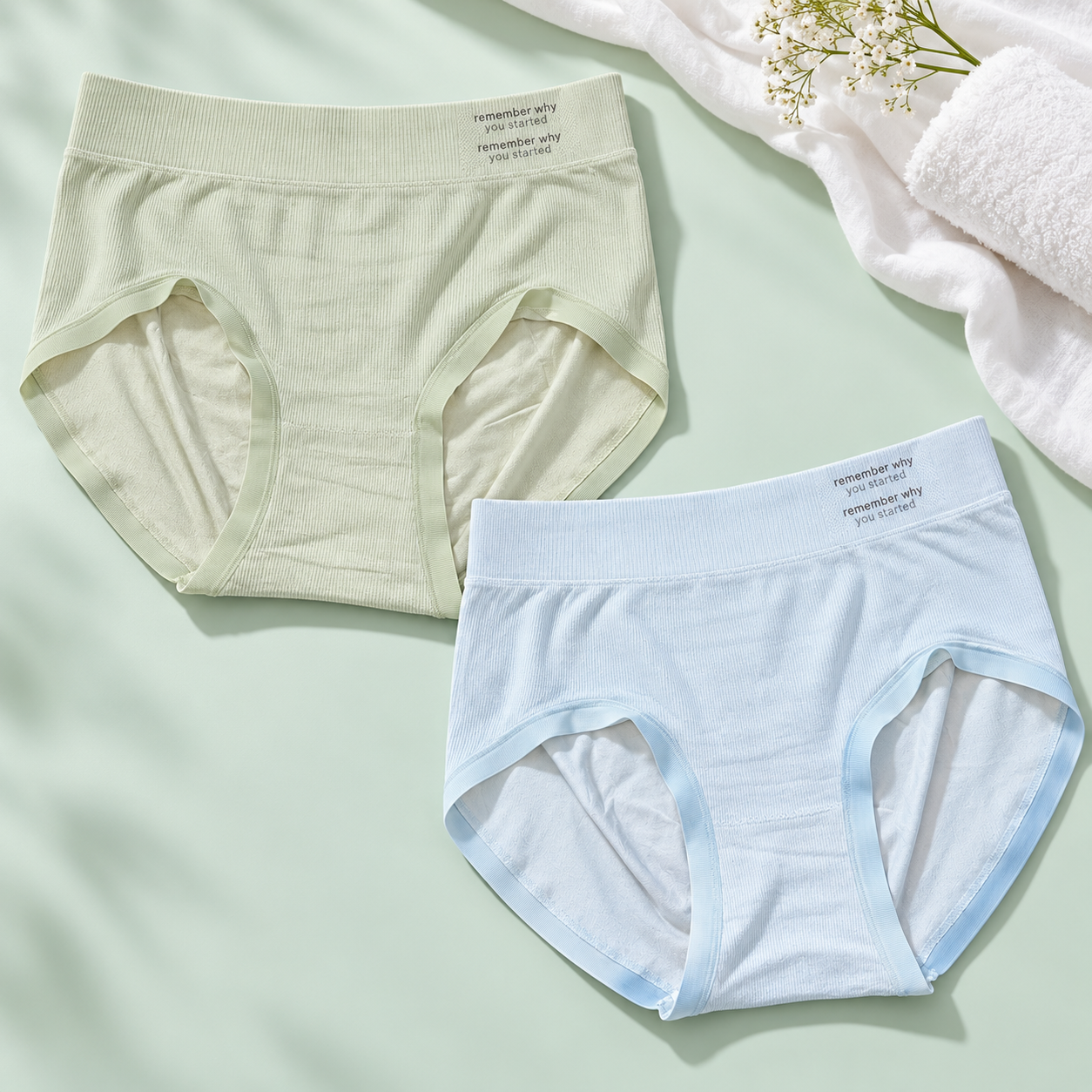 Imported Pack of 2 High-Waist Plain Panties