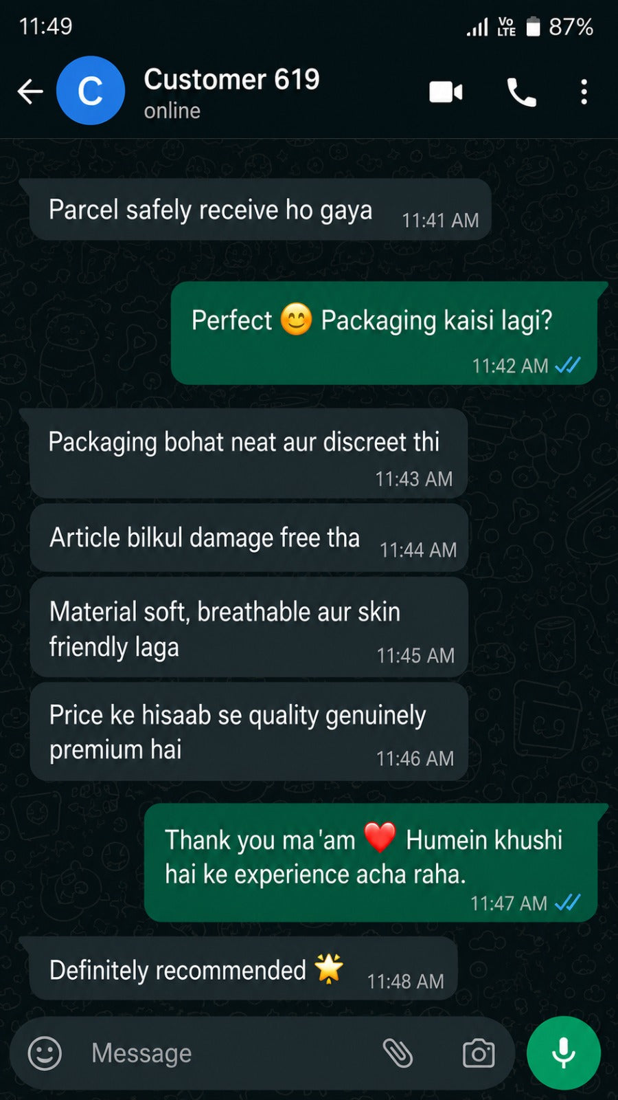 Customer review