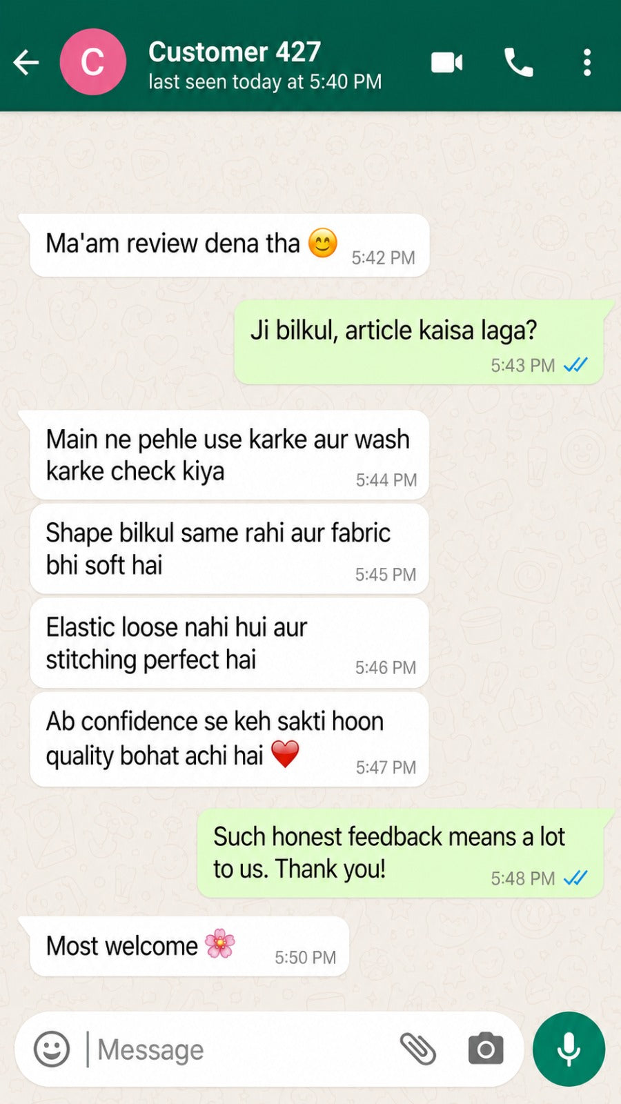 Customer review