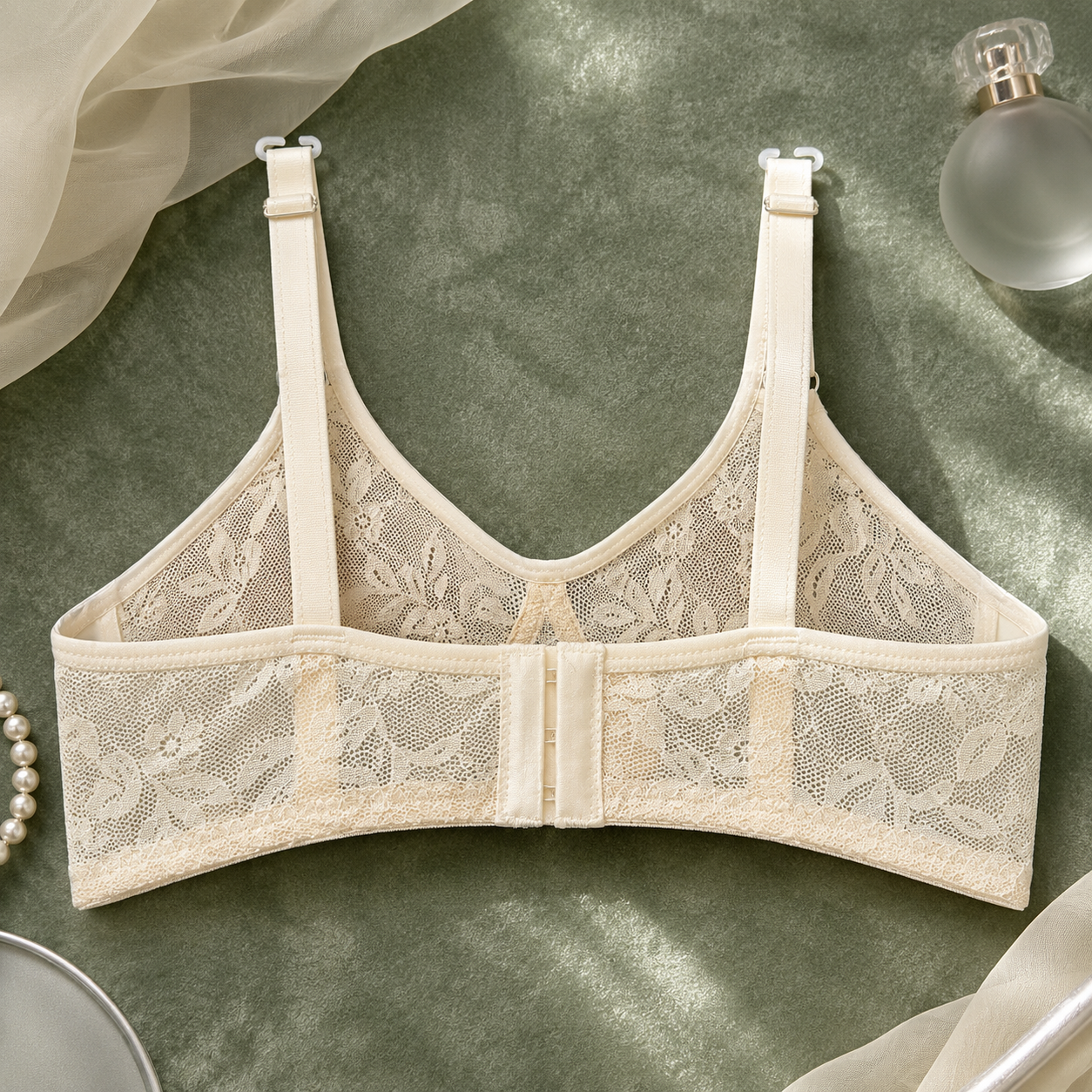 Serenite Ivory Floral Net Breathable Bra