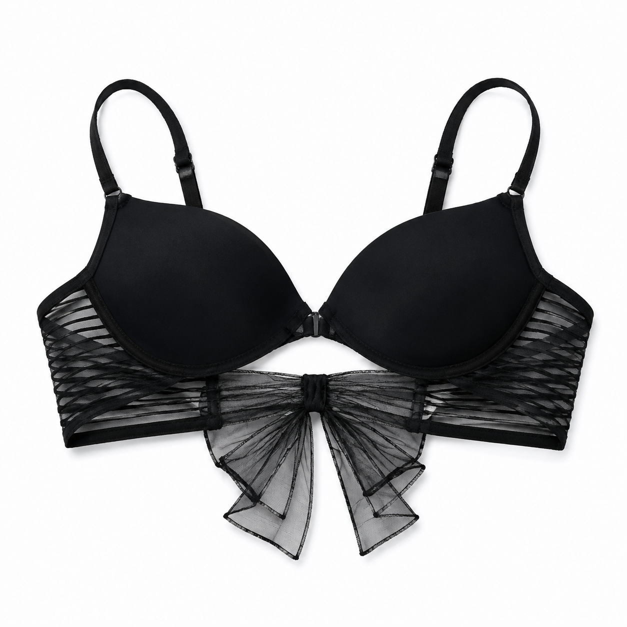 Elan Bow-Back Front-Closure Push-Up Bra