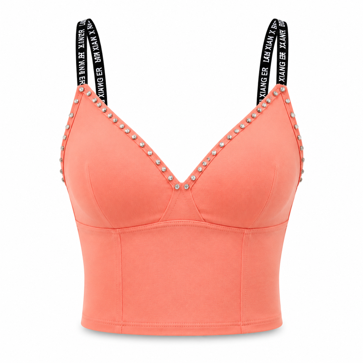 Eclat Crystal-Trim Short Crop Bra Top