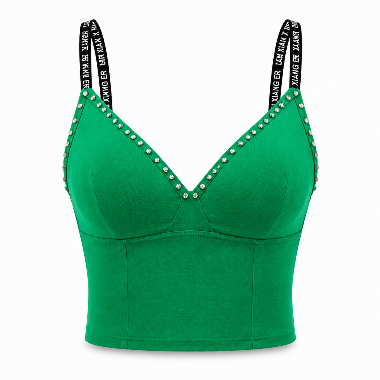 Eclat Crystal-Trim Short Crop Bra Top