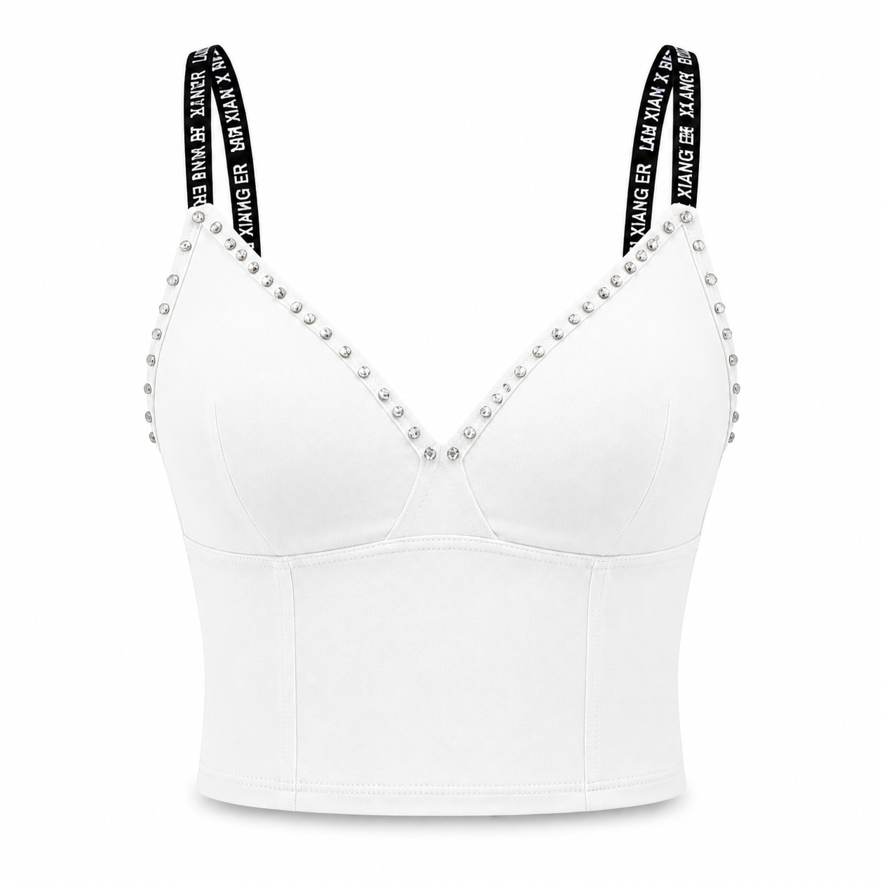 Eclat Crystal-Trim Short Crop Bra Top