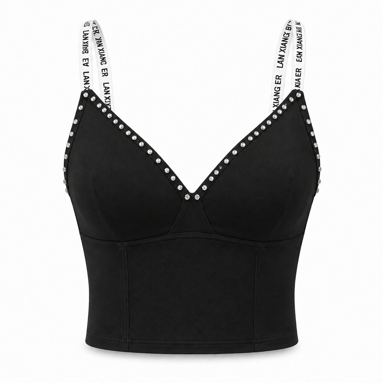 Eclat Crystal-Trim Short Crop Bra Top