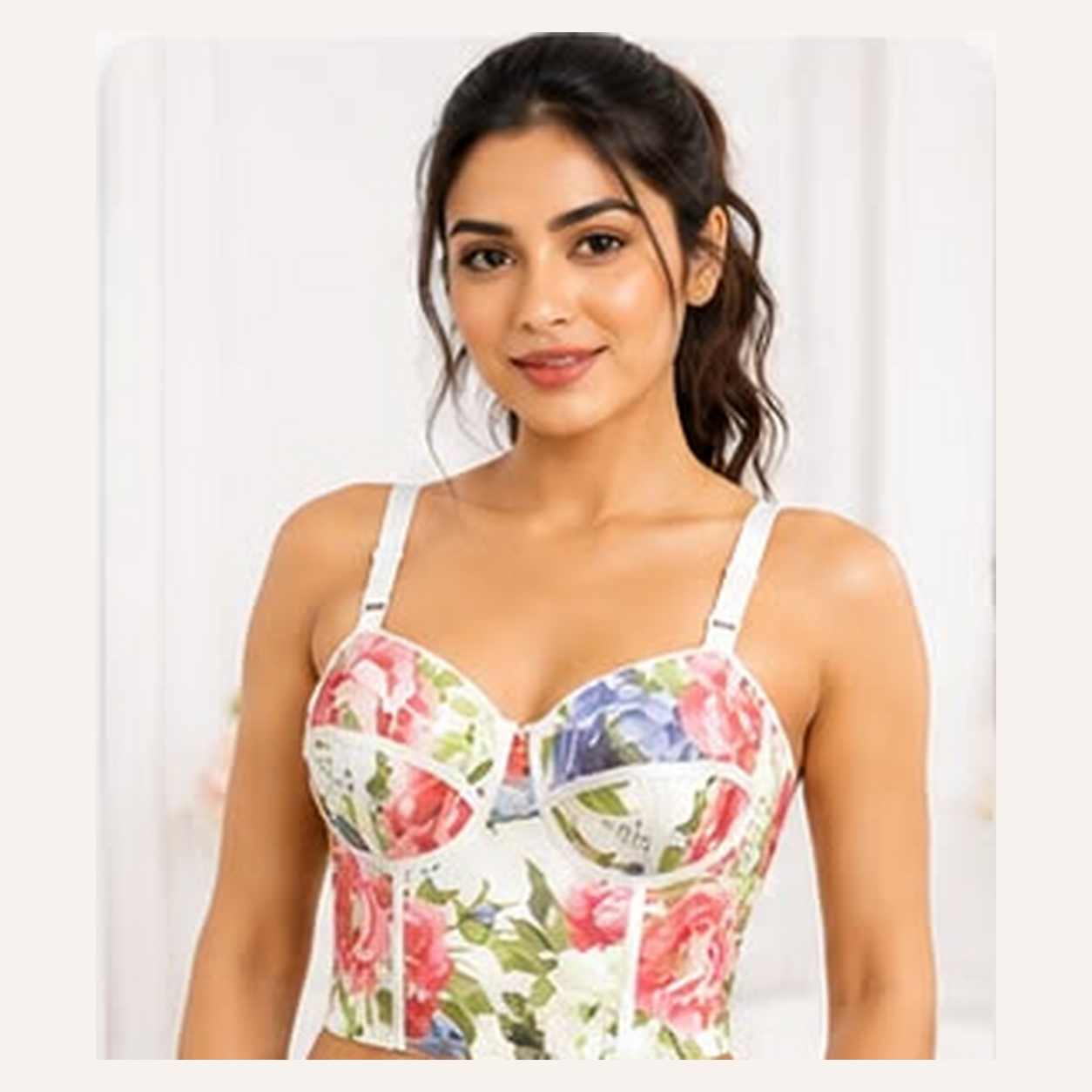 Fleur Active Floral Longline Support Bralette