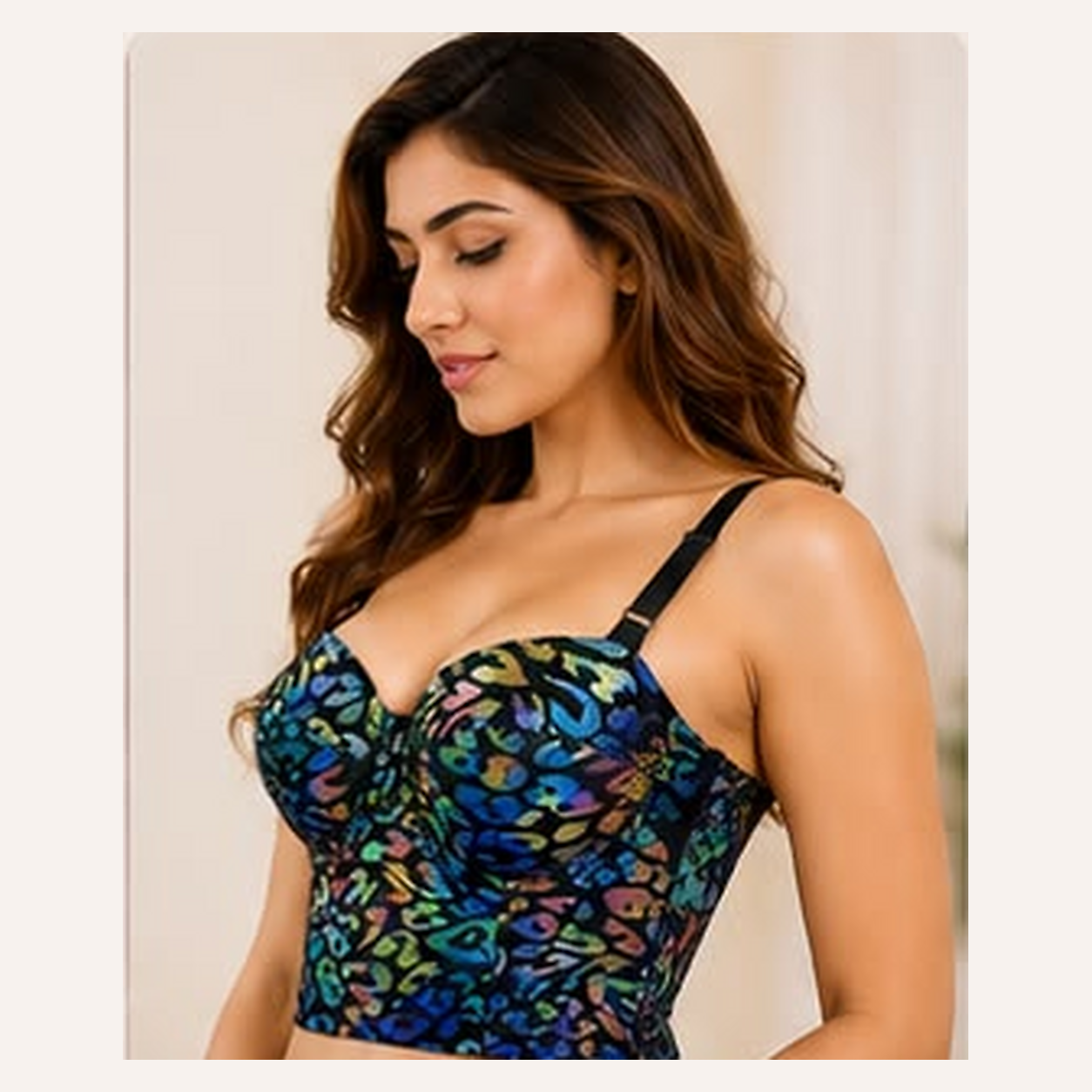 Chromatique Multicolour Mesh Longline Bra