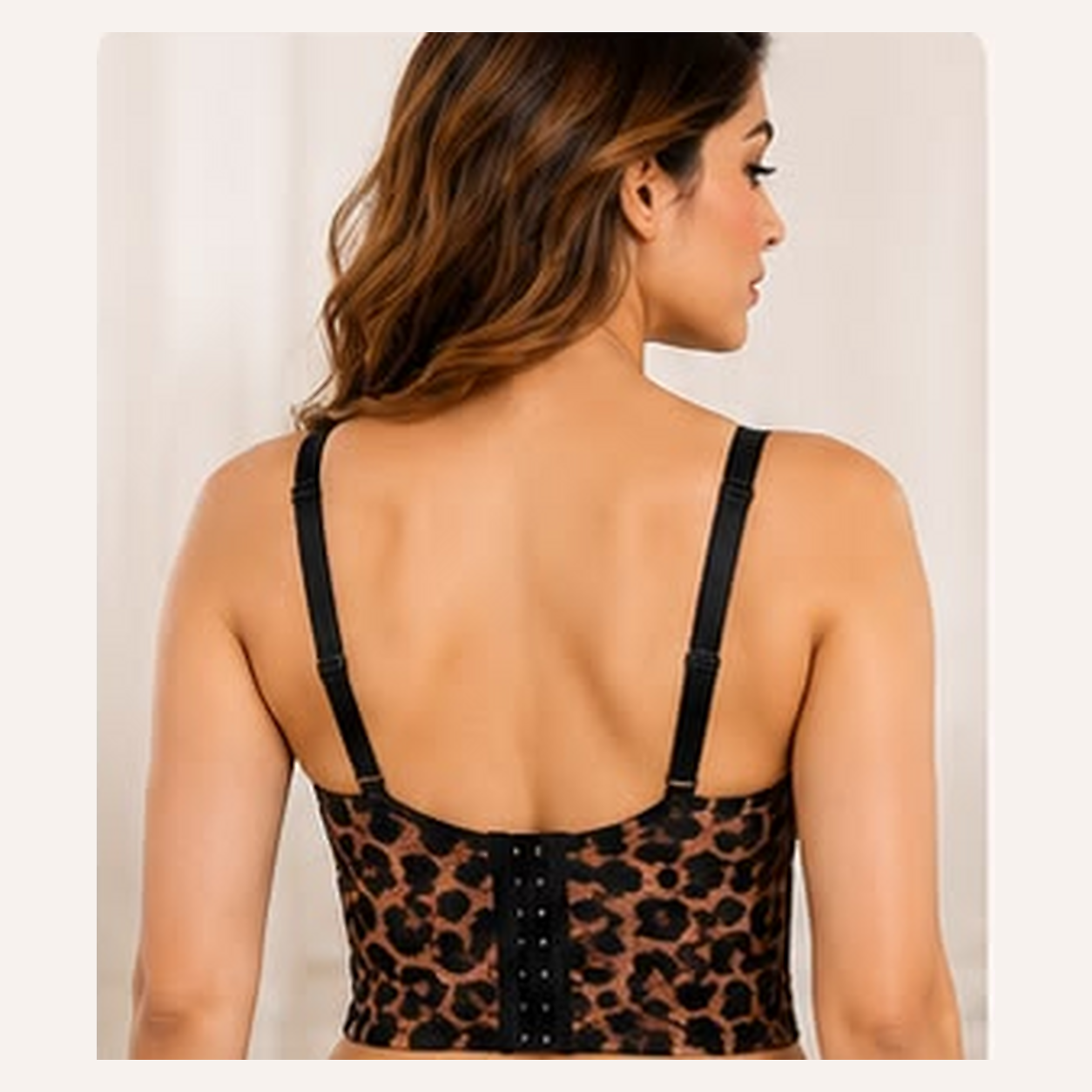 Elan Leopard Mesh Short Longline Lingerie Set