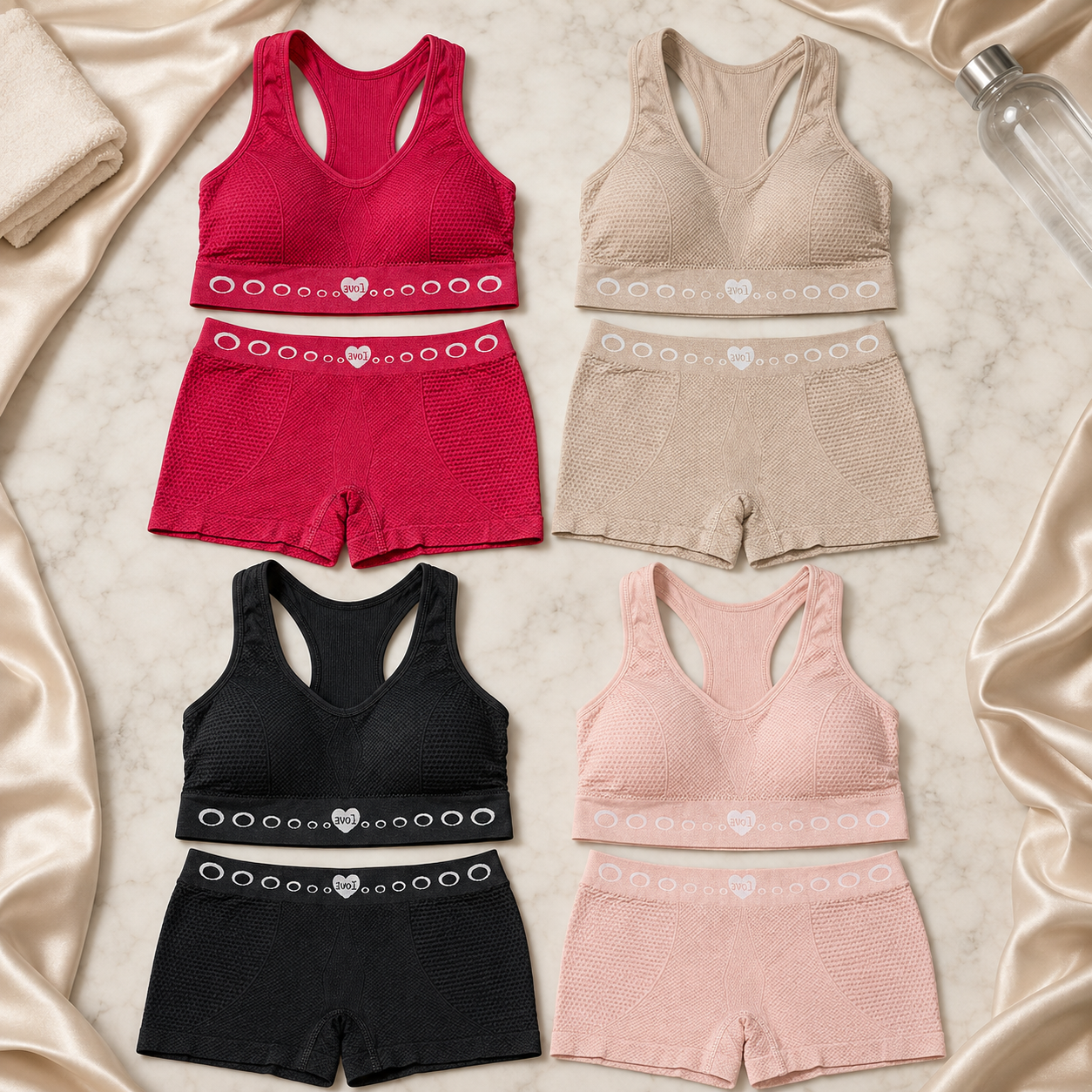 AeroFlex Seamless Racerback Bra & Shaping Shorts Set